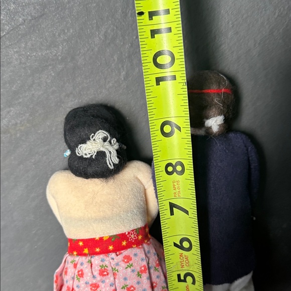 Vintage Native American Man Woman Stuffed Cloth Fabric Doll Bead Jewelry Handmad - Picture 5 of 5